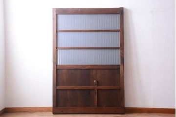 明治大正期　古民具・骨董　すりガラス入り!アンティーク蔵戸(玄関戸)