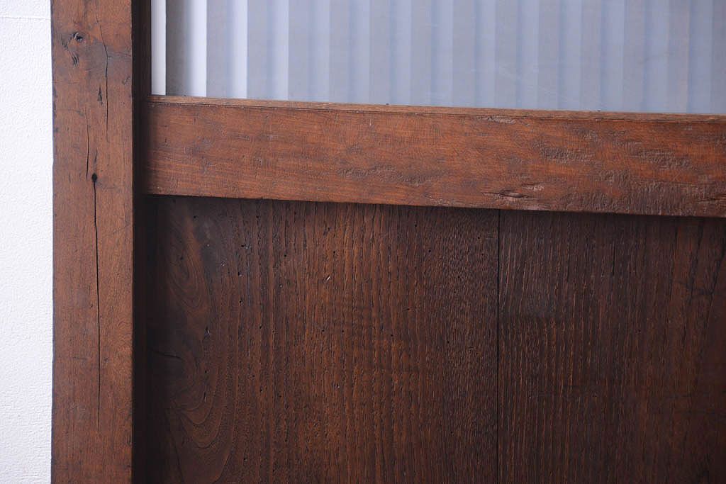 明治大正期　古民具・骨董　すりガラス入り!アンティーク蔵戸(玄関戸)