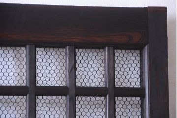 総欅製!明治大正期の古いくぐり戸(蔵戸・格子戸、玄関戸)