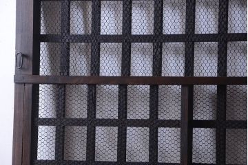 総欅製!明治大正期の古いくぐり戸(蔵戸・格子戸、玄関戸)
