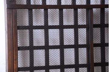 総欅製!明治大正期の古いくぐり戸(蔵戸・格子戸、玄関戸)