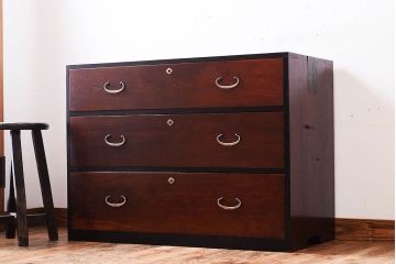 美品　前面栗材!シンプルなアンティーク衣装箪笥(チェスト)