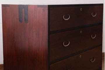 美品　前面栗材!シンプルなアンティーク衣装箪笥(チェスト)