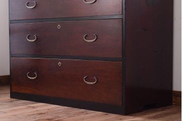 美品　前面栗材!シンプルなアンティーク衣装箪笥(チェスト)