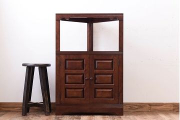 中古美品　松本民芸家具　隅棚I(定価約15万5千円)(1)