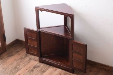 中古美品　松本民芸家具　隅棚I(定価約15万5千円)(1)