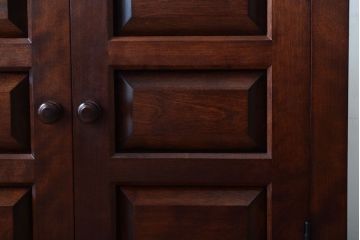 中古美品　松本民芸家具　隅棚I(定価約15万5千円)(1)