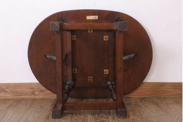 中古美品　松本民芸家具　スツールバタフライ卓(サイドテーブル)(定価88200円)
