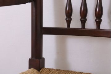 中古美品　松本民芸家具　#48型　ラッシ座面　スピンドルアームチェア(定価約14万9千円)(椅子)(1)