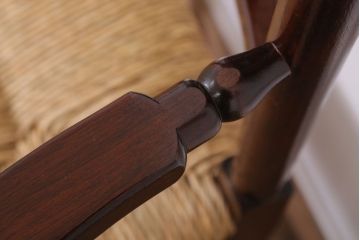 中古美品　松本民芸家具　#48型　ラッシ座面　スピンドルアームチェア(定価約14万9千円)(椅子)(1)