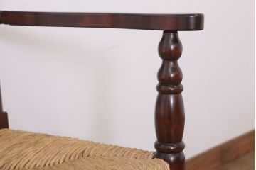 中古美品　松本民芸家具　#48型　ラッシ座面　スピンドルアームチェア(定価約14万9千円)(椅子)(1)