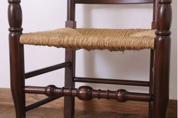 中古美品　松本民芸家具　#48型　ラッシ座面　スピンドルアームチェア(定価約14万9千円)(椅子)(1)
