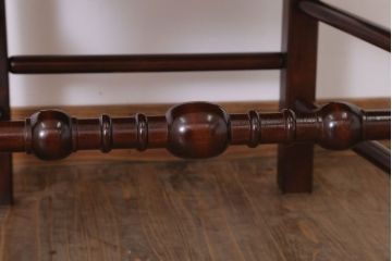 中古美品　松本民芸家具　#48型　ラッシ座面　スピンドルアームチェア(定価約14万9千円)(椅子)(1)