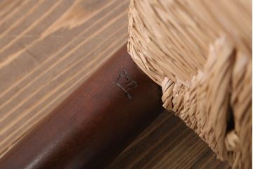 中古美品　松本民芸家具　#48型　ラッシ座面　スピンドルアームチェア(定価約14万9千円)(椅子)(1)