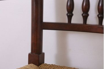 中古美品　松本民芸家具　#48型　ラッシ座面　スピンドルアームチェア(定価約14万9千円)(椅子)(2)