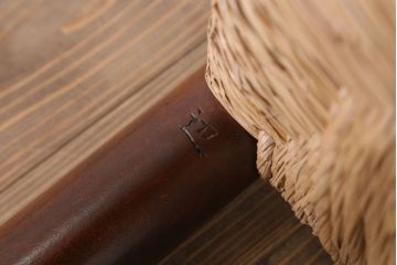 中古美品　松本民芸家具　#48型　ラッシ座面　スピンドルアームチェア(定価約14万9千円)(椅子)(2)