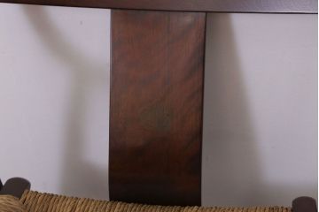 中古　松本民芸家具　77型　曲肘　ラッシ座面アームチェア(定価約18万円)(1)