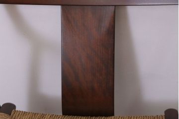 中古　松本民芸家具　77型　曲肘　ラッシ座面アームチェア(定価約18万円)(2)
