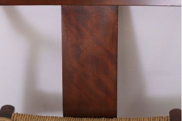 中古　松本民芸家具　77型　曲肘　ラッシ座面アームチェア(定価約18万円)(3)