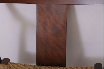 中古美品　松本民芸家具　77型　曲肘　ラッシ座面アームチェア(定価約18万円)(3)