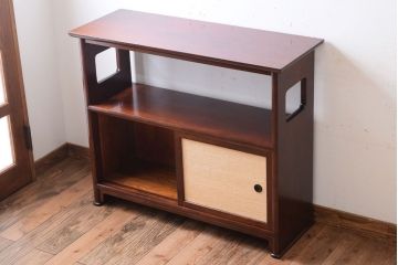 中古　松本民芸家具　上質な221型クズ布茶タンス?(定価約21万8千円)