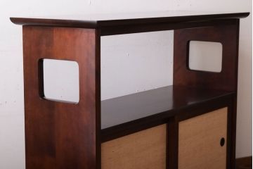 中古　松本民芸家具　上質な221型クズ布茶タンス?(定価約21万8千円)