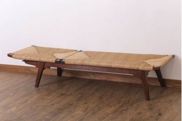 中古　美品　松本民芸家具　柳宗悦氏監修　#512型　ベンチ(長椅子、シェーズロング、寝イス、寝椅子)(定価約48万円)(R-022544)