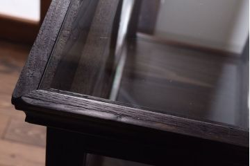 アンティーク家具　総栗材!大正ロマン　和製アンティークのガラスケース