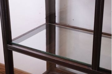 アンティーク家具　総栗材!大正ロマン　和製アンティークのガラスケース