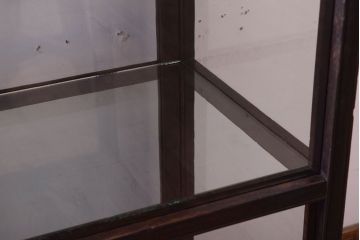 アンティーク家具　総栗材!大正ロマン　和製アンティークのガラスケース