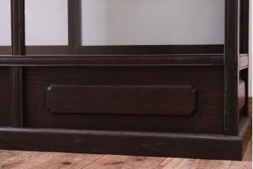 アンティーク家具　総栗材!大正ロマン　和製アンティークのガラスケース