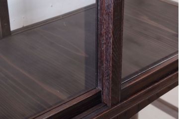 アンティーク家具　総栗材!大正ロマン　和製アンティークのガラスケース