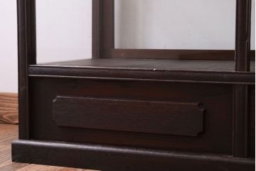 アンティーク家具　総栗材!大正ロマン　和製アンティークのガラスケース