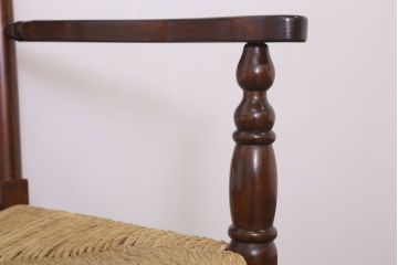 中古美品　松本民芸家具　#48型　ラッシ座面　スピンドルアームチェア(定価約14万9千円)(椅子)(3)