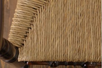 中古美品　松本民芸家具　#48型　ラッシ座面　スピンドルアームチェア(定価約14万9千円)(椅子)(3)