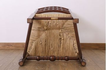 中古美品　松本民芸家具　#48型　ラッシ座面　スピンドルアームチェア(定価約14万9千円)(椅子)(3)
