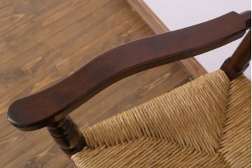 中古美品　松本民芸家具　#48型　ラッシ座面　スピンドルアームチェア(定価約14万9千円)(椅子)