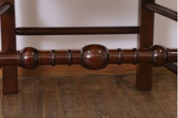 中古美品　松本民芸家具　#48型　ラッシ座面　スピンドルアームチェア(定価約14万9千円)(椅子)