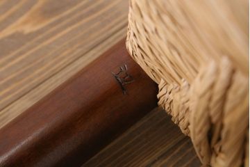 中古美品　松本民芸家具　#48型　ラッシ座面　スピンドルアームチェア(定価約14万9千円)(椅子)