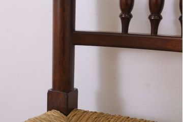 中古美品　松本民芸家具　#48型　ラッシ座面　スピンドルアームチェア(定価約14万9千円)(椅子)