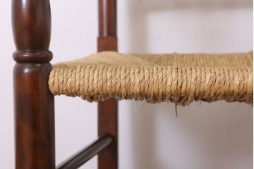 中古　松本民芸家具　美品　#48型　ラッシ座面　スピンドルアームチェア(定価約14万9千円)(椅子)(1)