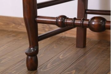 中古　松本民芸家具　美品　#48型　ラッシ座面　スピンドルアームチェア(定価約14万9千円)(椅子)(1)