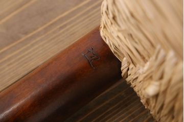 中古　松本民芸家具　美品　#48型　ラッシ座面　スピンドルアームチェア(定価約14万9千円)(椅子)(1)