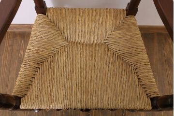 中古　松本民芸家具　美品　#48型　ラッシ座面　スピンドルアームチェア(定価約14万9千円)(椅子)(2)
