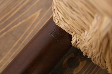 中古　松本民芸家具　美品　#48型　ラッシ座面　スピンドルアームチェア(定価約14万9千円)(椅子)(2)