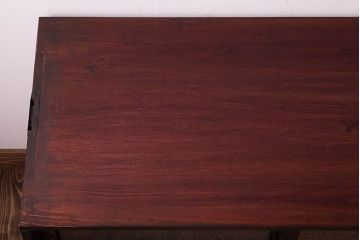 アンティーク家具　和製アンティーク 結霜ガラスが入ったローボード(箪笥・ローチェスト)