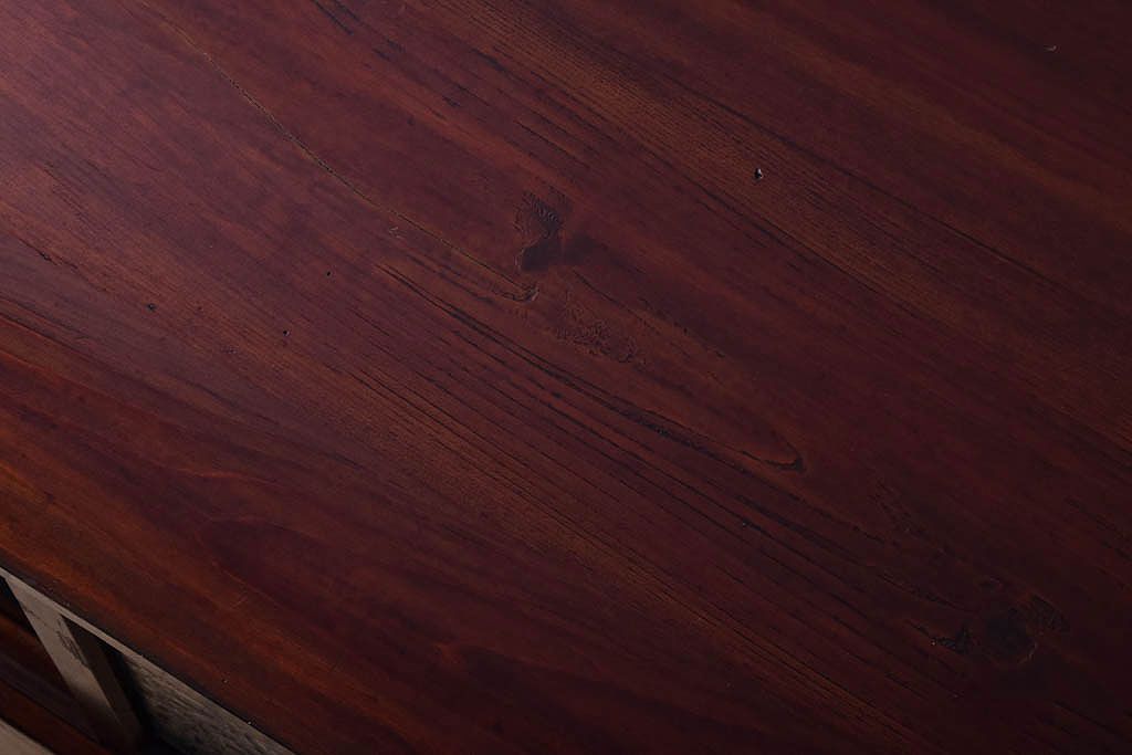 アンティーク家具　和製アンティーク 結霜ガラスが入ったローボード(箪笥・ローチェスト)