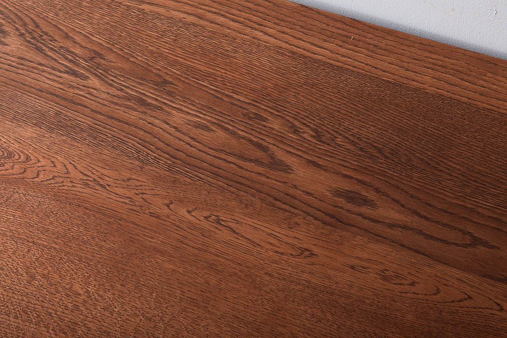 アンティーク家具　天板オーク材　モールガラス入り!アンティークペイントのローボード