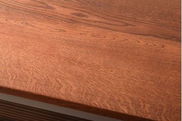 アンティーク家具　天板オーク材　モールガラス入り!アンティークペイントのローボード