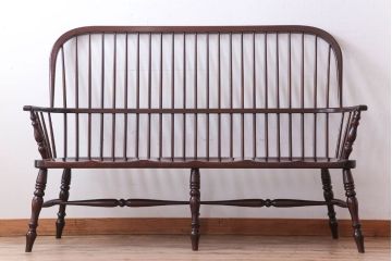 中古美品　松本民芸家具　#513型　長ウィンザーチェア三人掛(定価283500円)(ウインザーチェア)